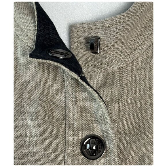 WORTH 100% Linen Tan Skirt Set Long Blazer Jacket w Pencil Skirt Women's M/10 - Picture 4 of 9